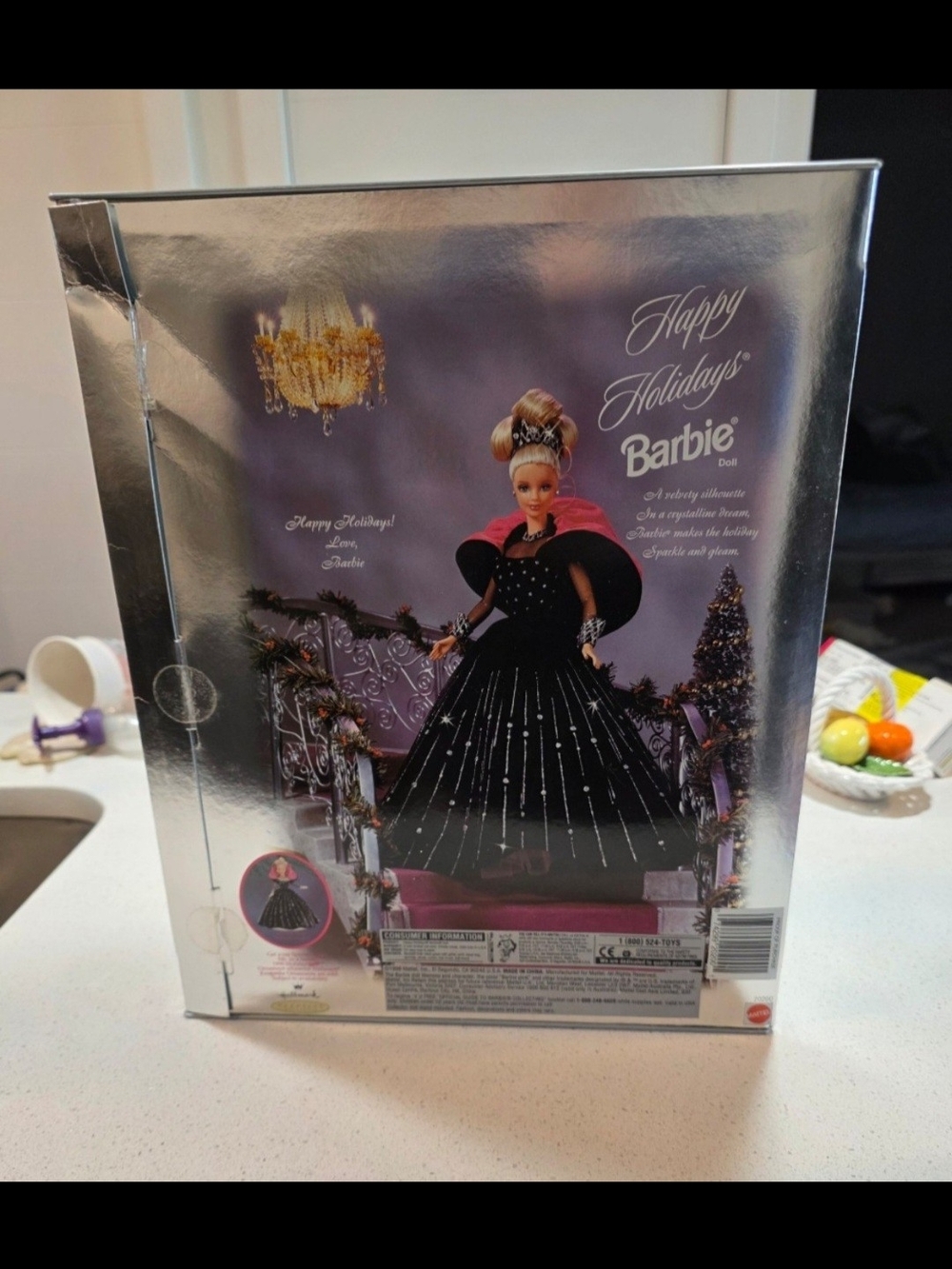 Barbie Holiday Collectible Doll in Black & Hot Pink Cape - Picture 4 of 5